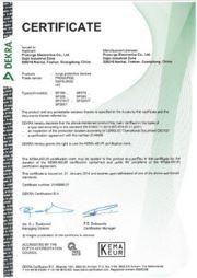 KEMA Certificate of Prosurge's Surge Protective Device