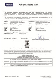 Prosurge's ETL Certificate of Surge Protection Device